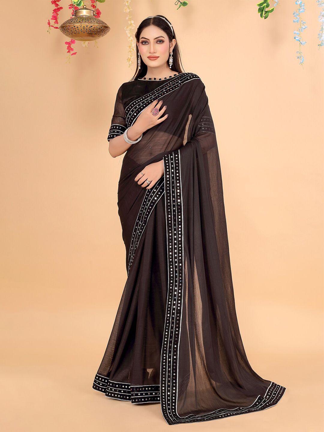 saadhvi sequinned art silk saree