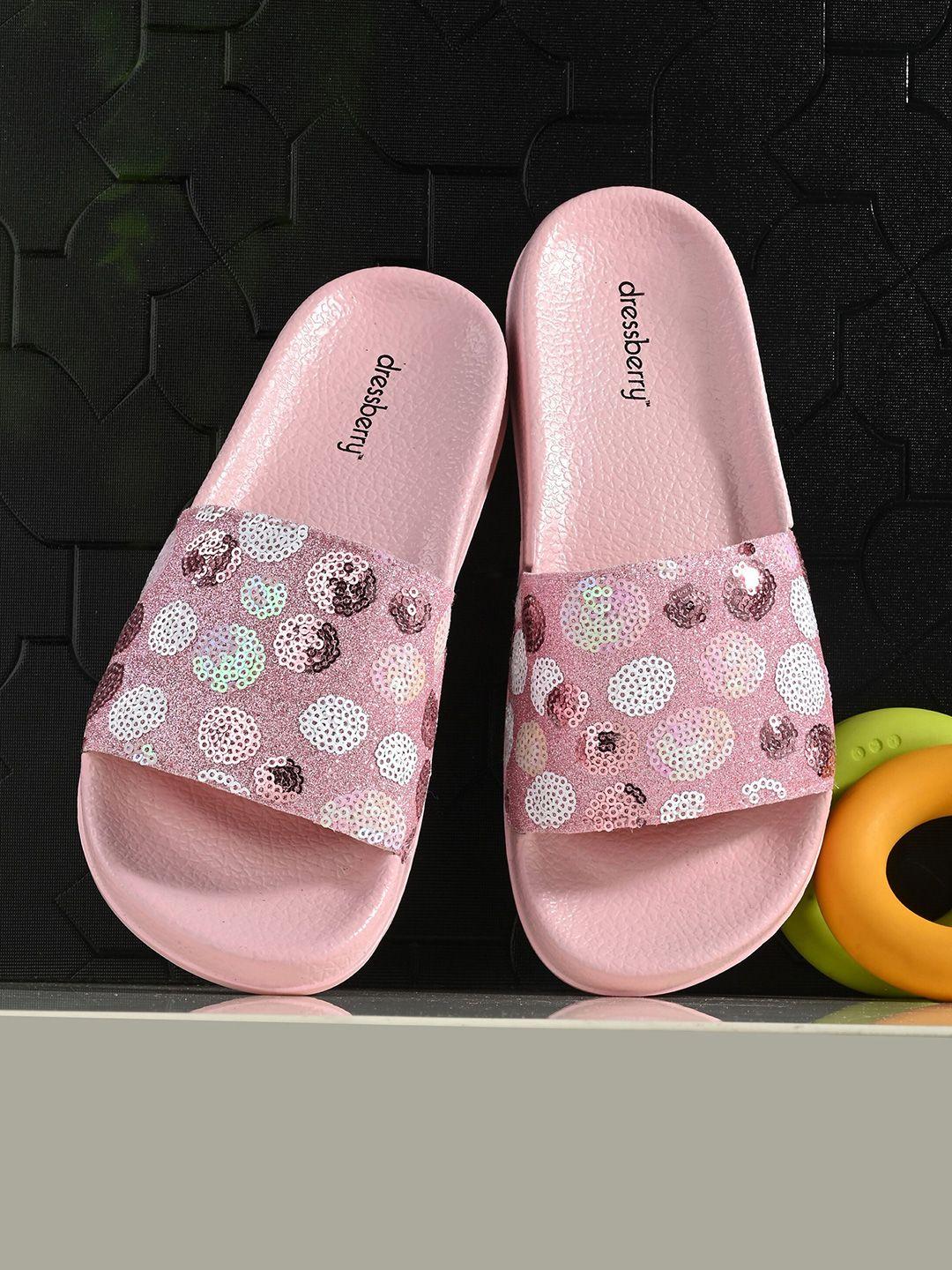 dressberry women pink embellished sliders