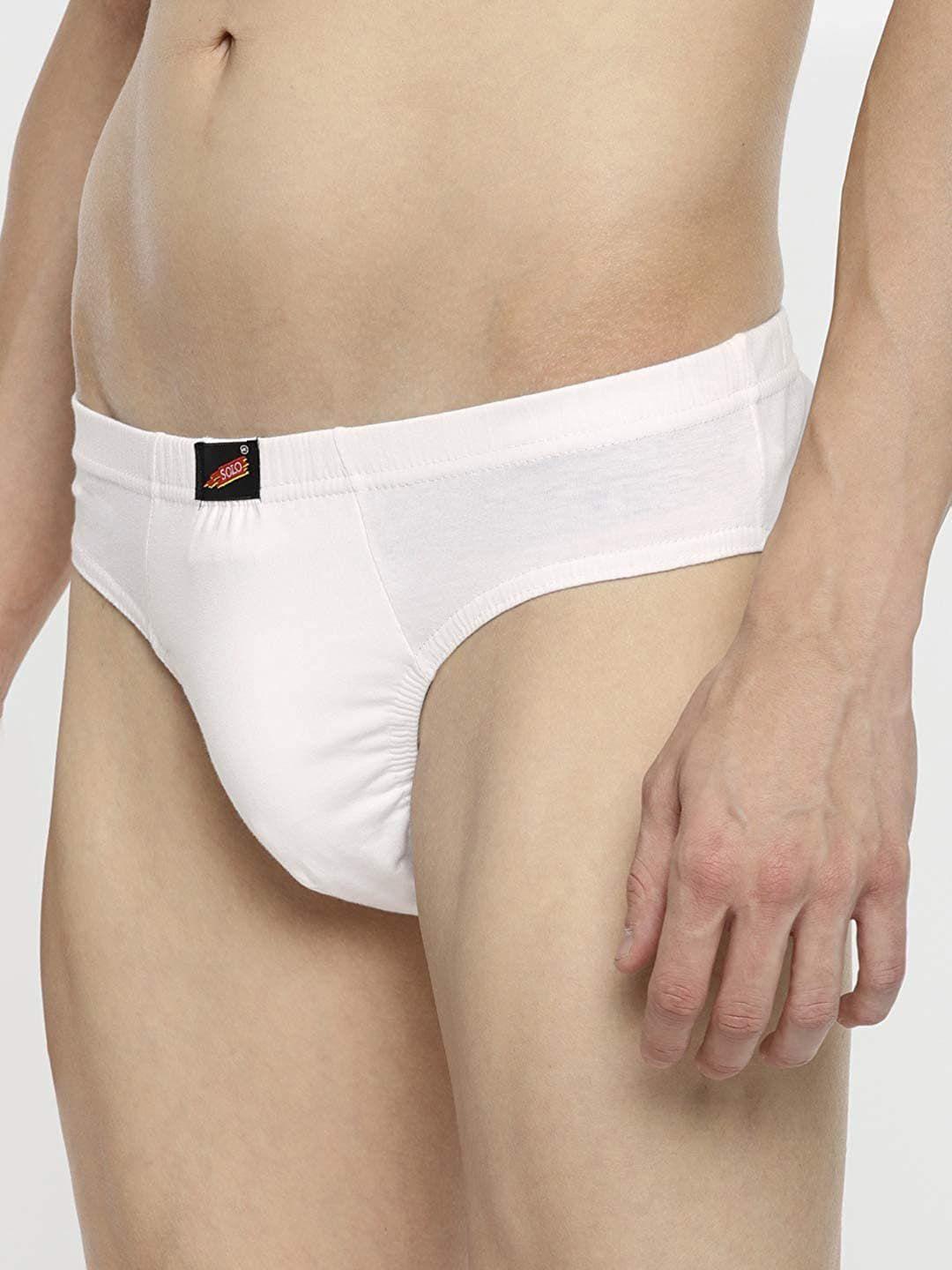 solo logo printed cotton basic briefs virgin-white-75