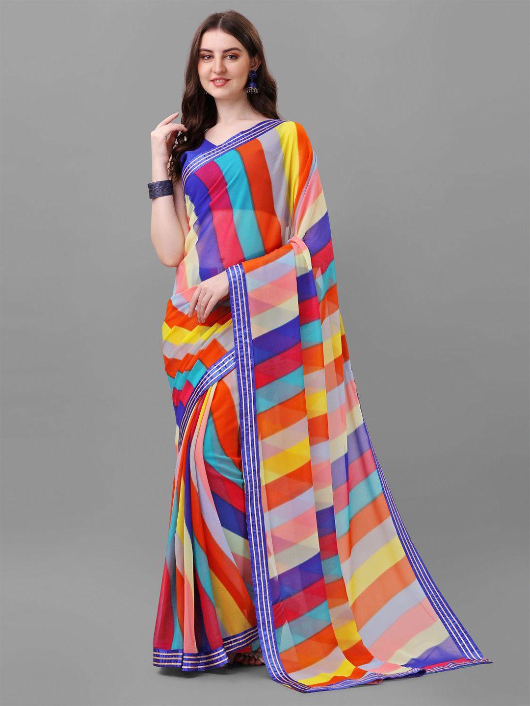 b4me.com striped pure georgette saree