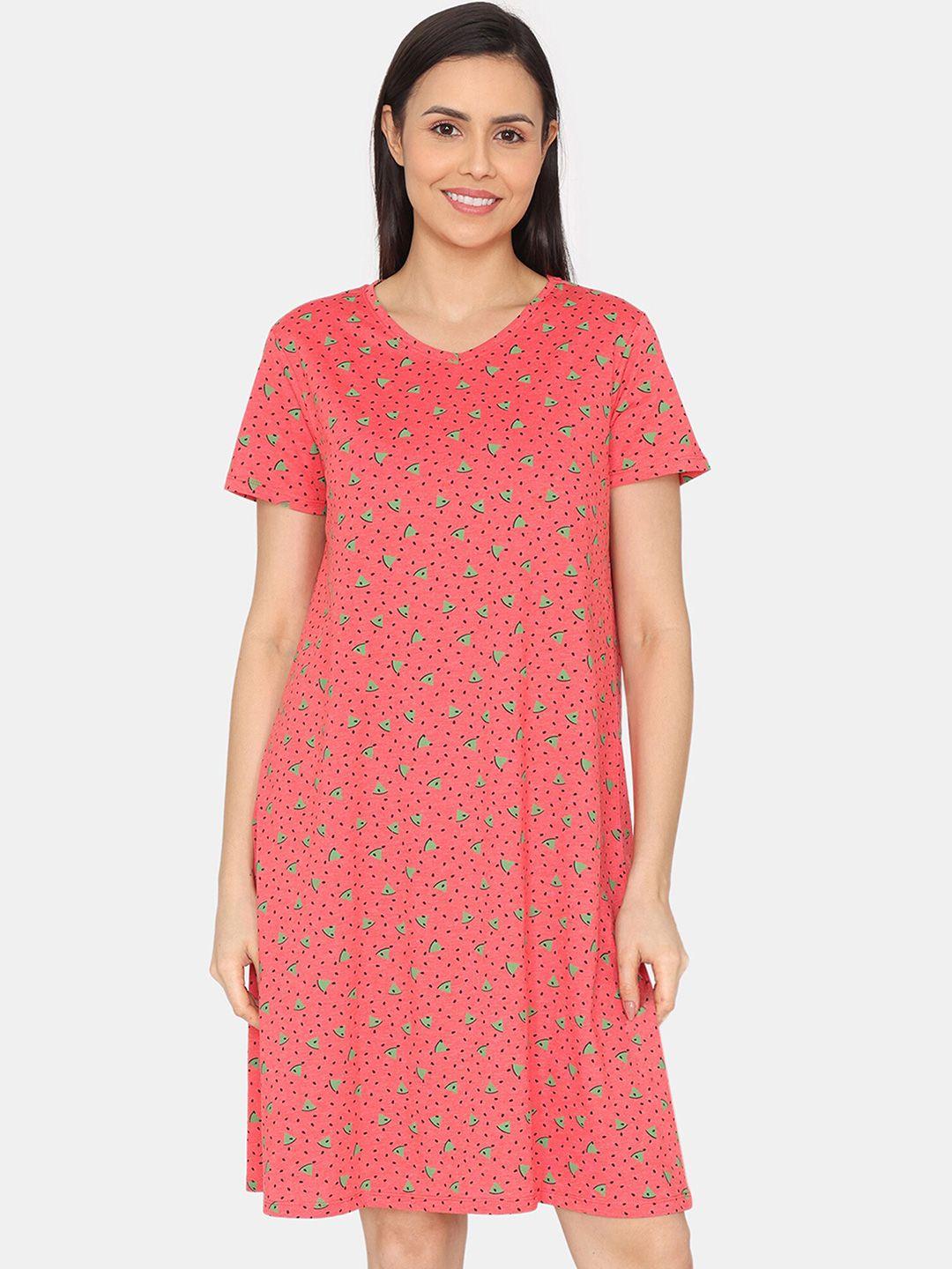 rosaline by zivame printed v-neck nightdress