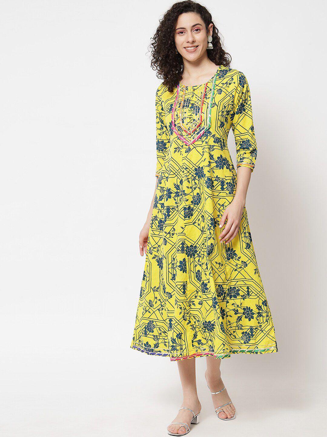 kalini floral printed a-line ethnic dress