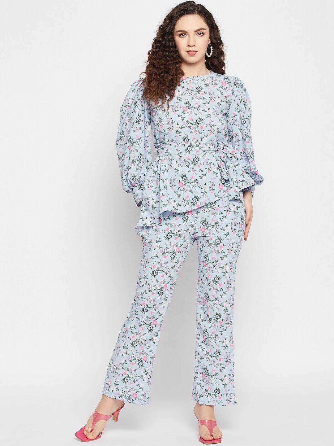 fashfun floral printed top & trouser co-ords