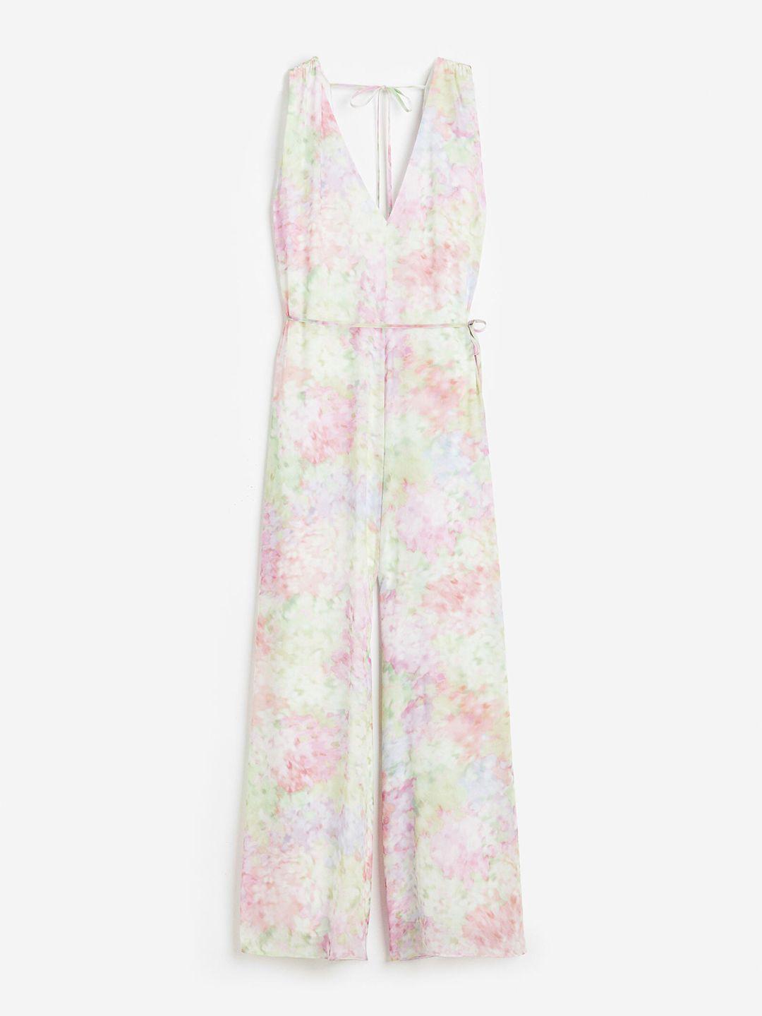 h&m women crepe v-neck jumpsuit