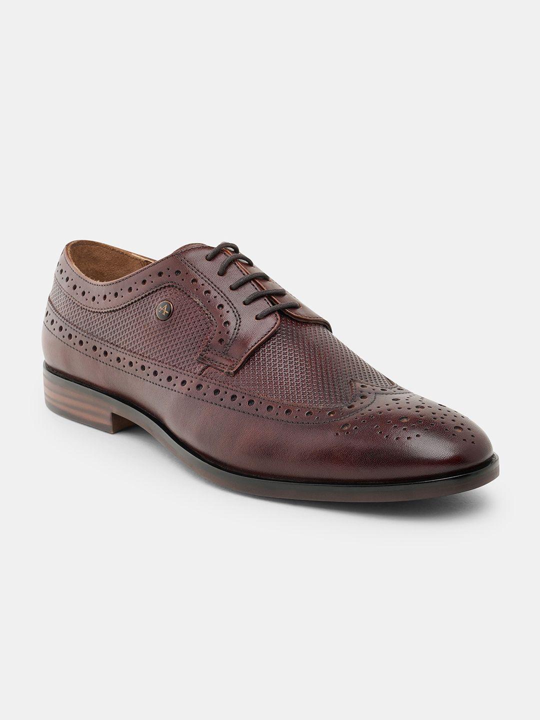 arrow men textured leather formal brogues