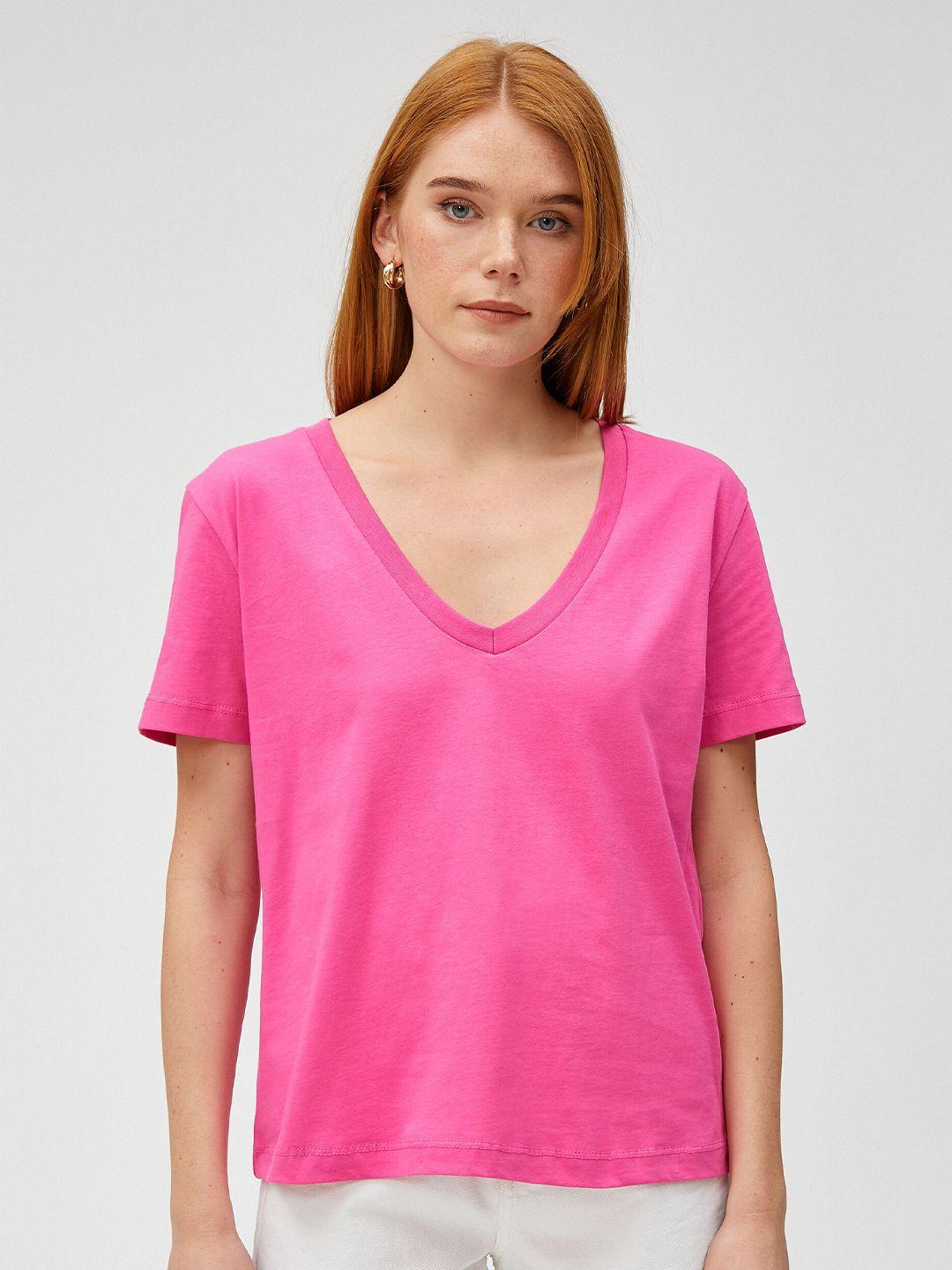 koton v-neck pue cotton t-shirt