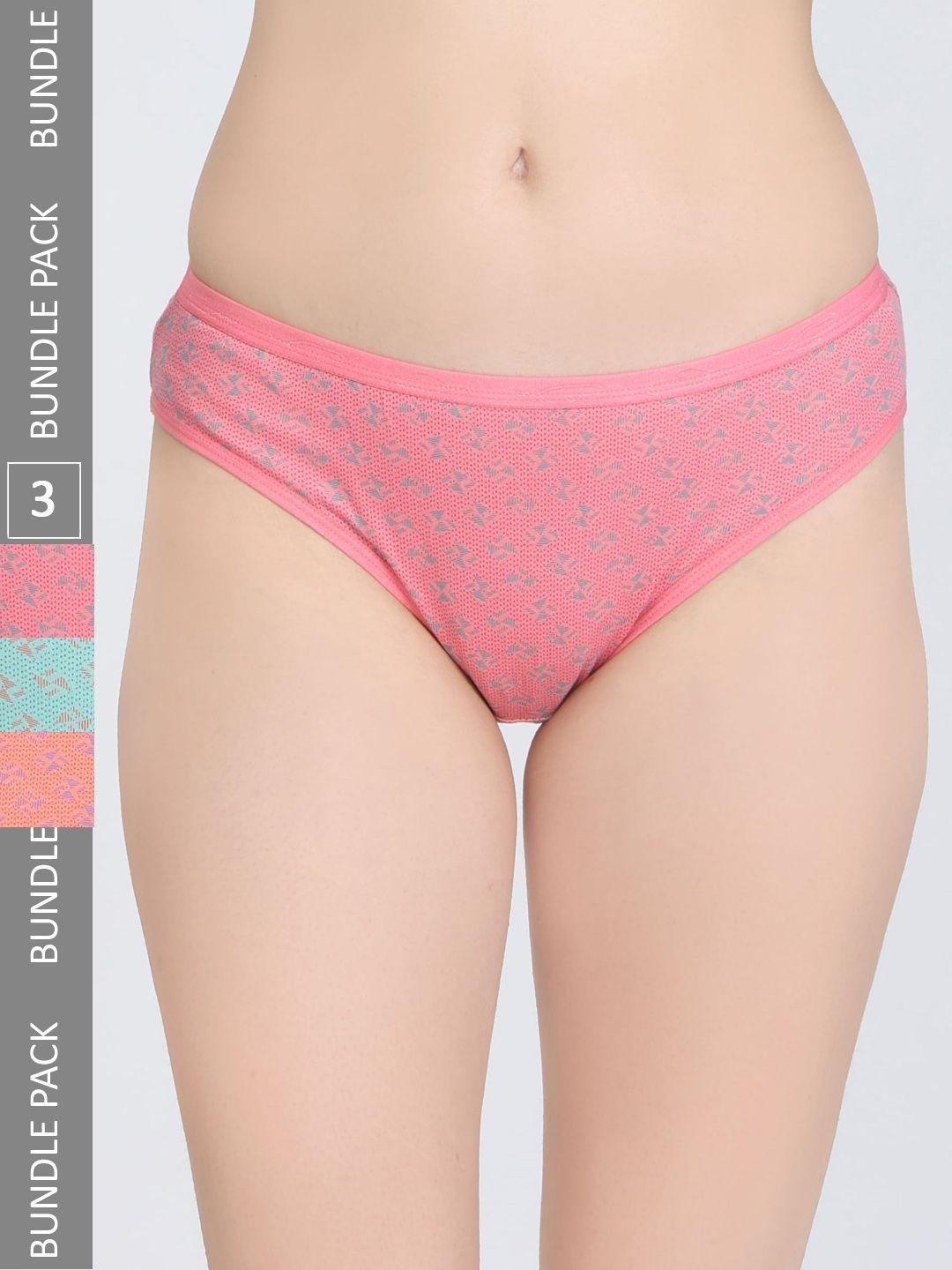 innocence women pack of 3 printed mid-rise hipster briefs bbaplin91971_s