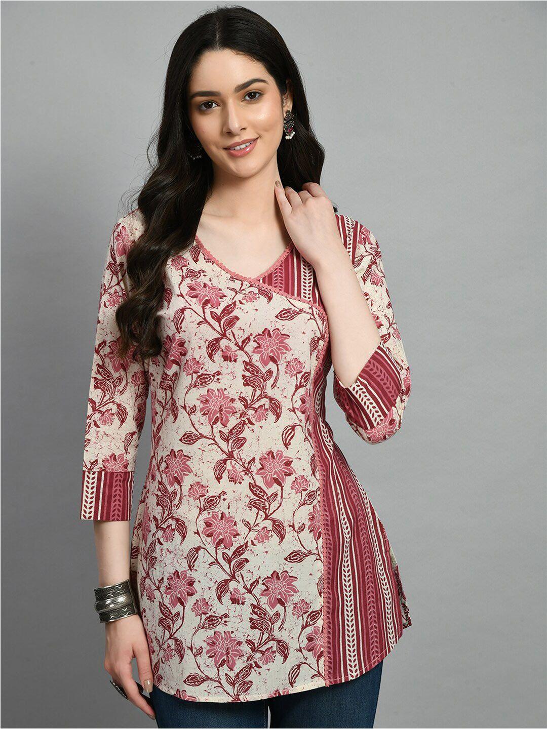 meesan floral printed tunic