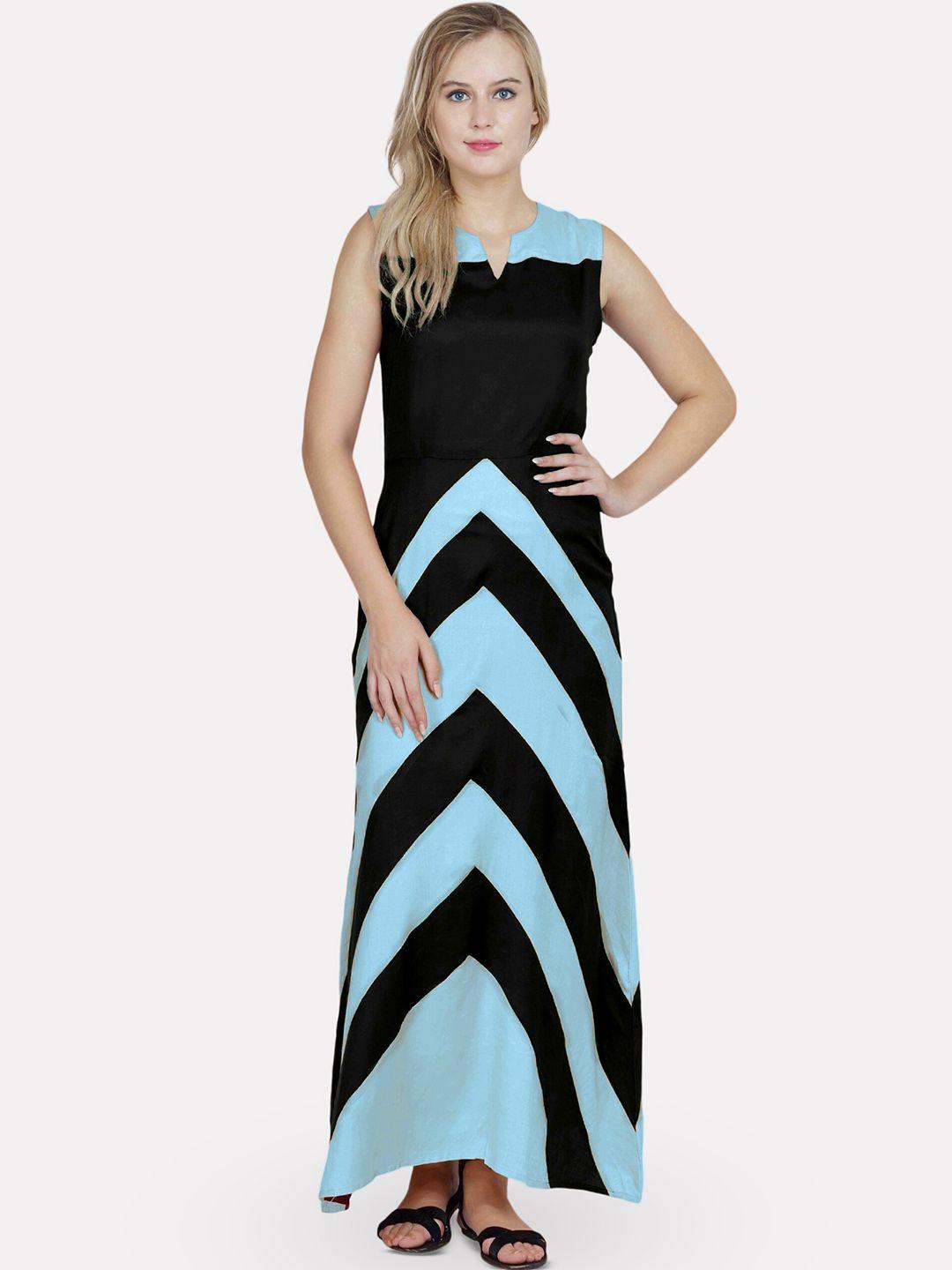 patrorna colourblocked sleeveless cotton maxi dress