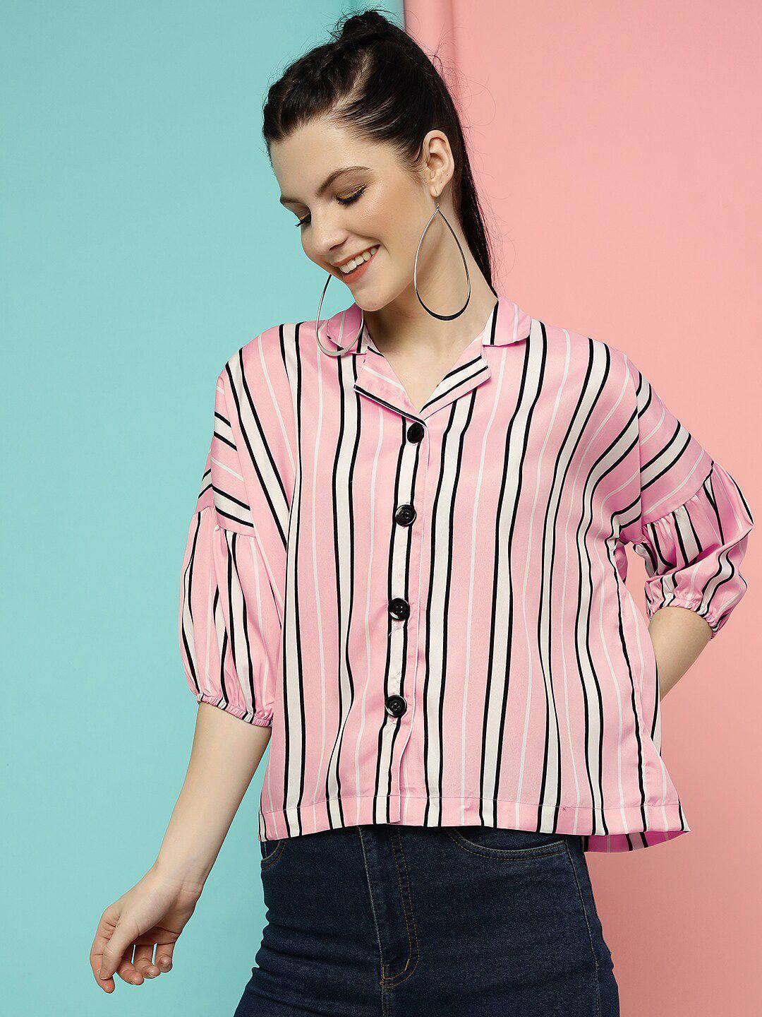 j turritopsis classic boxy opaque drop-shoulder striped casual shirt