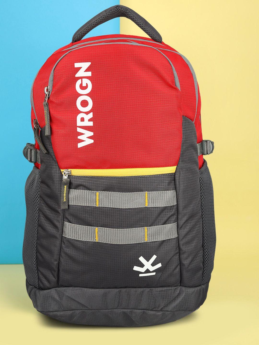 wrogn unisex brand logo backpack with reflective strip