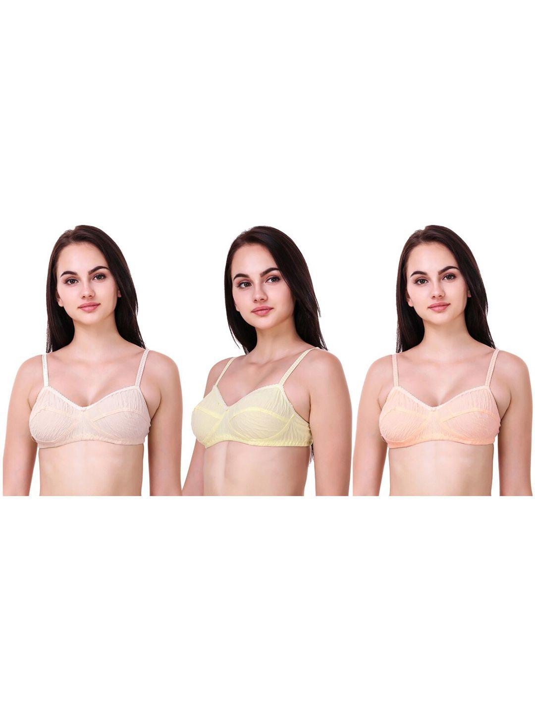 piylu pack of 3 everyday bra full coverage heavily padded non wired all day comfort