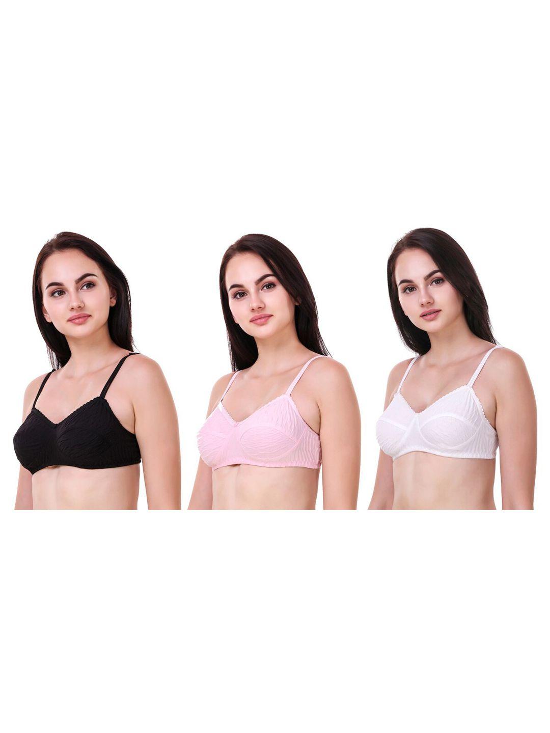 piylu pack of 3 non padded cut and sew cups bra full coverage sajni-cb3