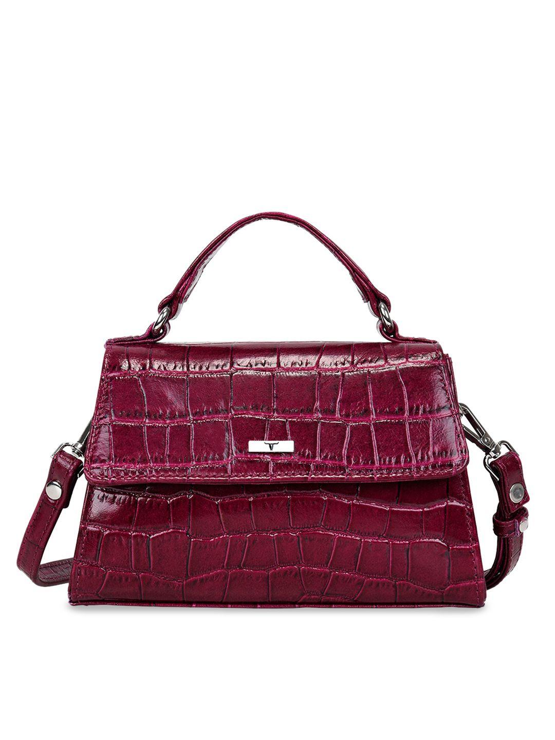 urban forest textured leather structured handheld bag