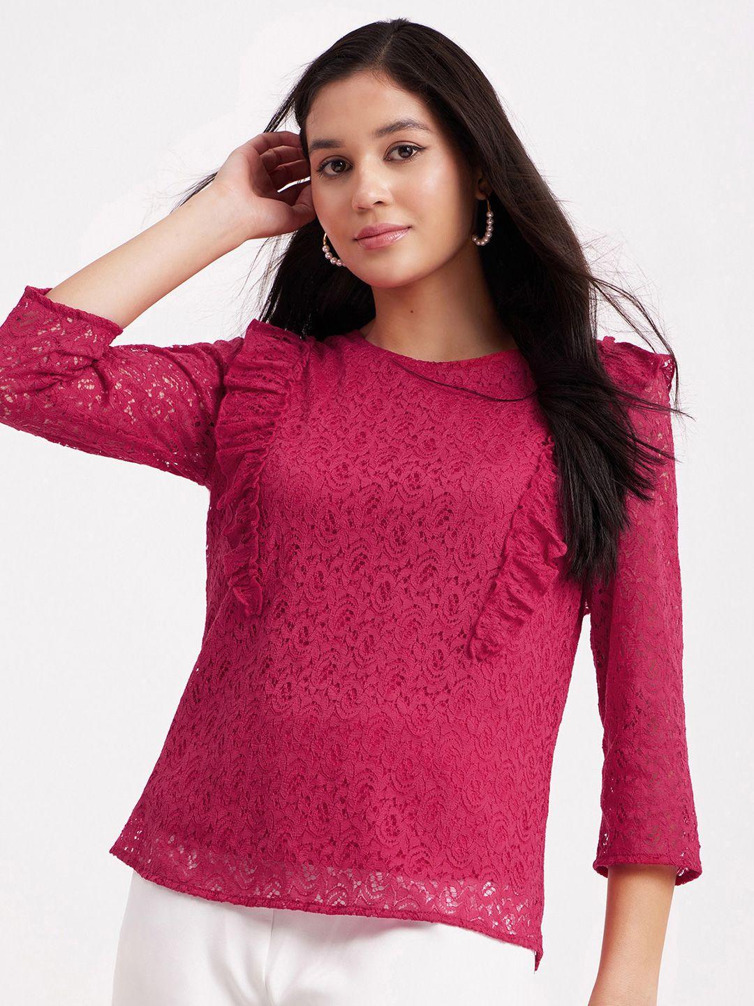 fablestreet self design ruffles lace top