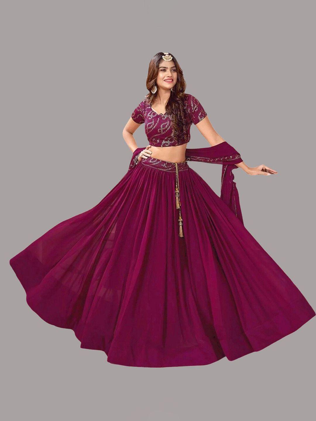 yoyo fashion printed semi-stitched lehenga & unstitched blouse with dupatta