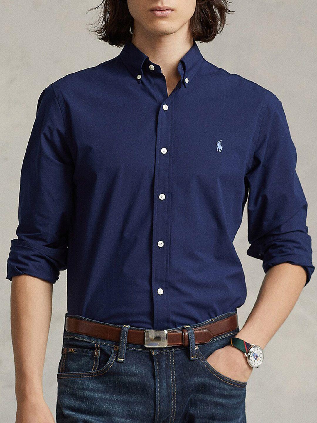 polo ralph lauren button-down collar denim cotton casual shirts