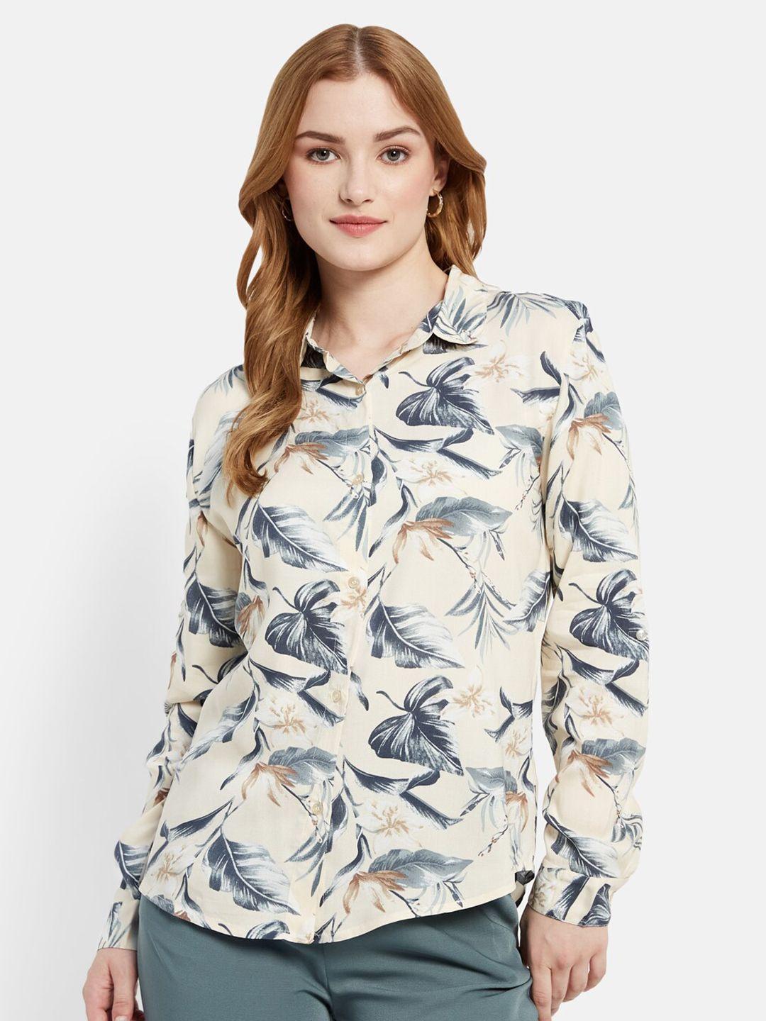 mettle floral opaque printed casual cotton shirt