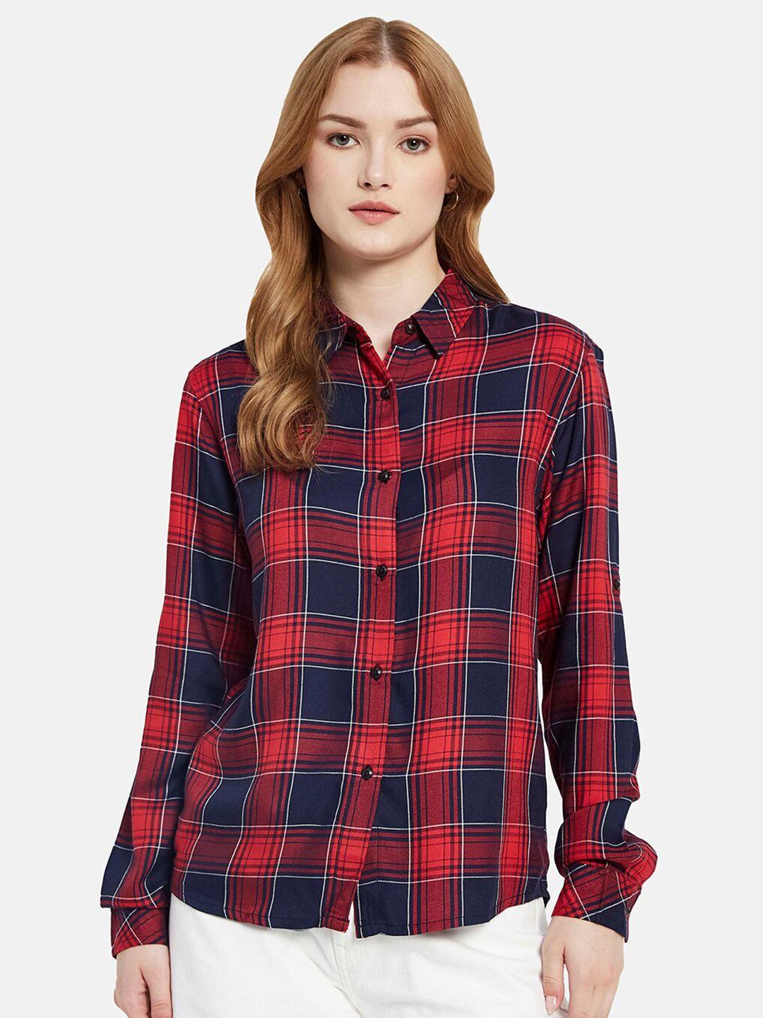 mettle tartan checked cotton casual shirt