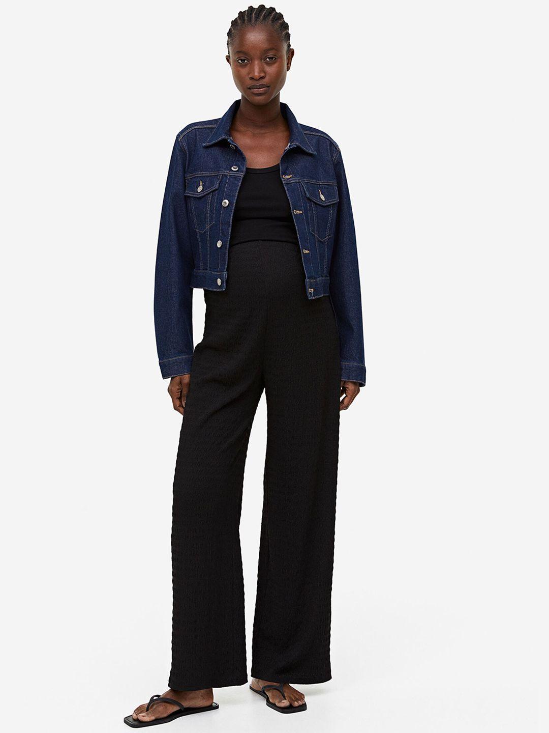 h&m mama textured jersey trousers