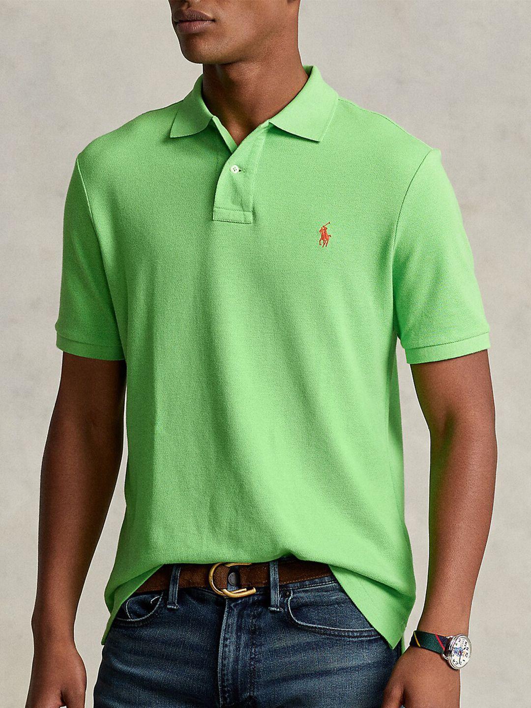 polo ralph lauren polo collar slim-fit cotton t-shirt