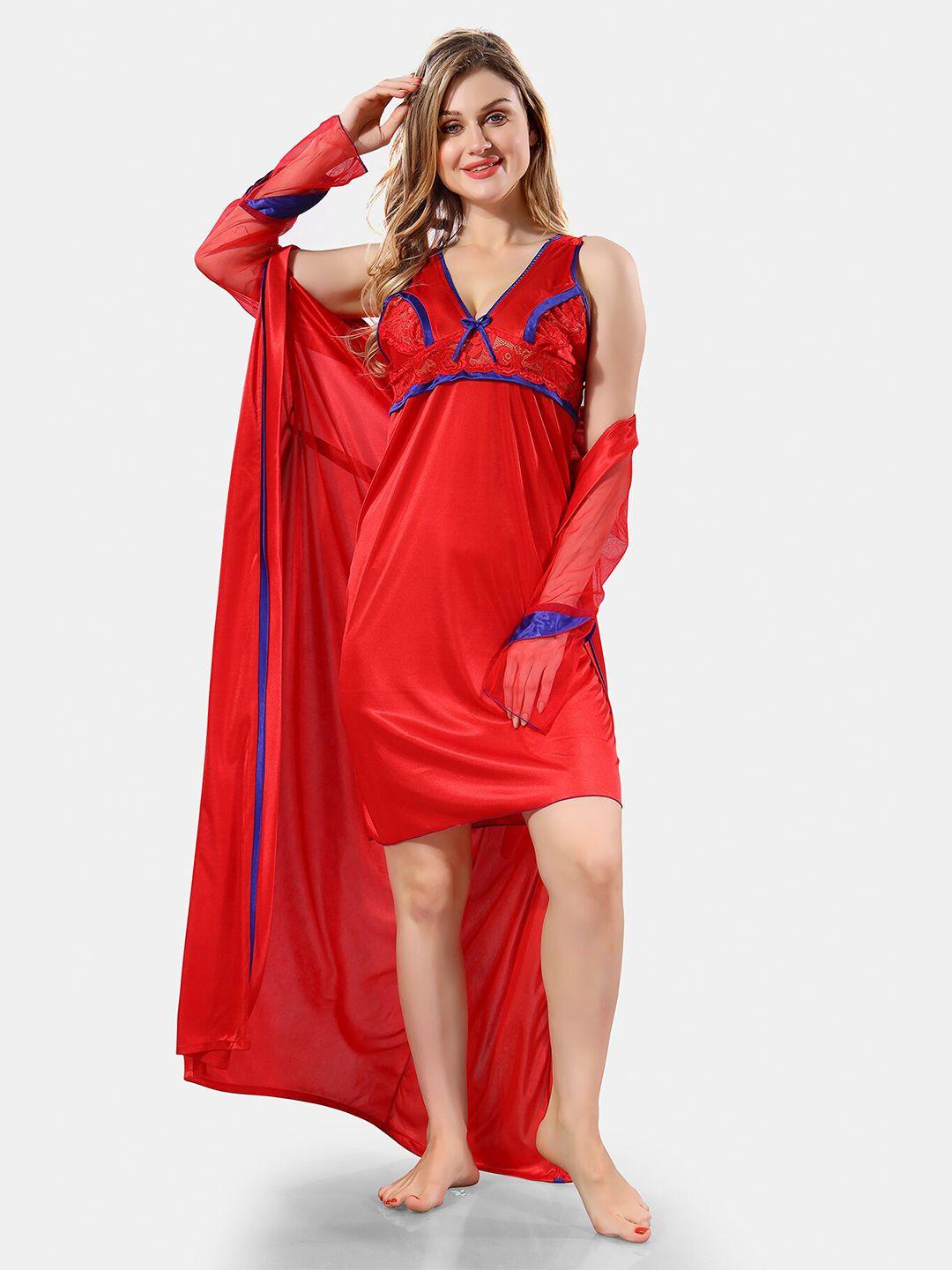 be you shoulder strap satin maxi nightdress with robe