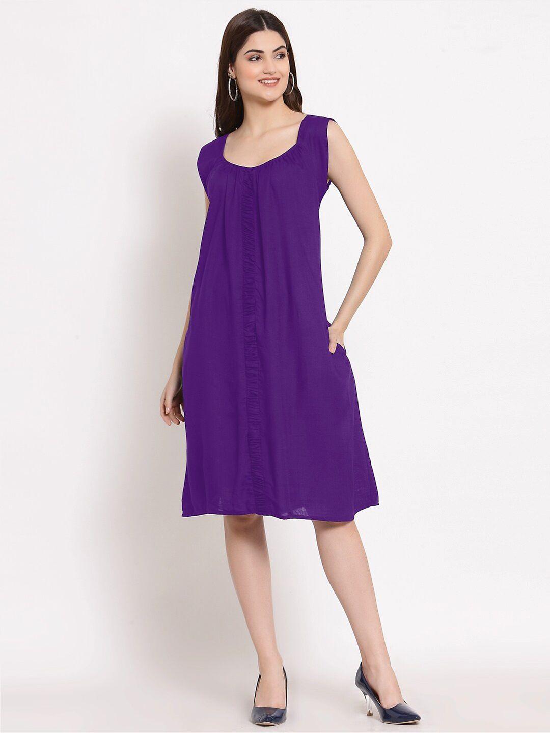 patrorna round neck sleeveless a line dress