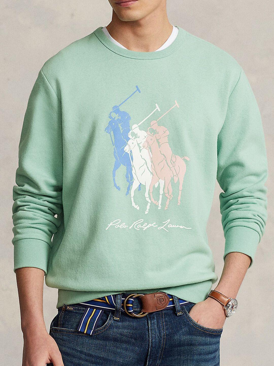 polo ralph lauren graphic printed cotton pullover sweatshirt