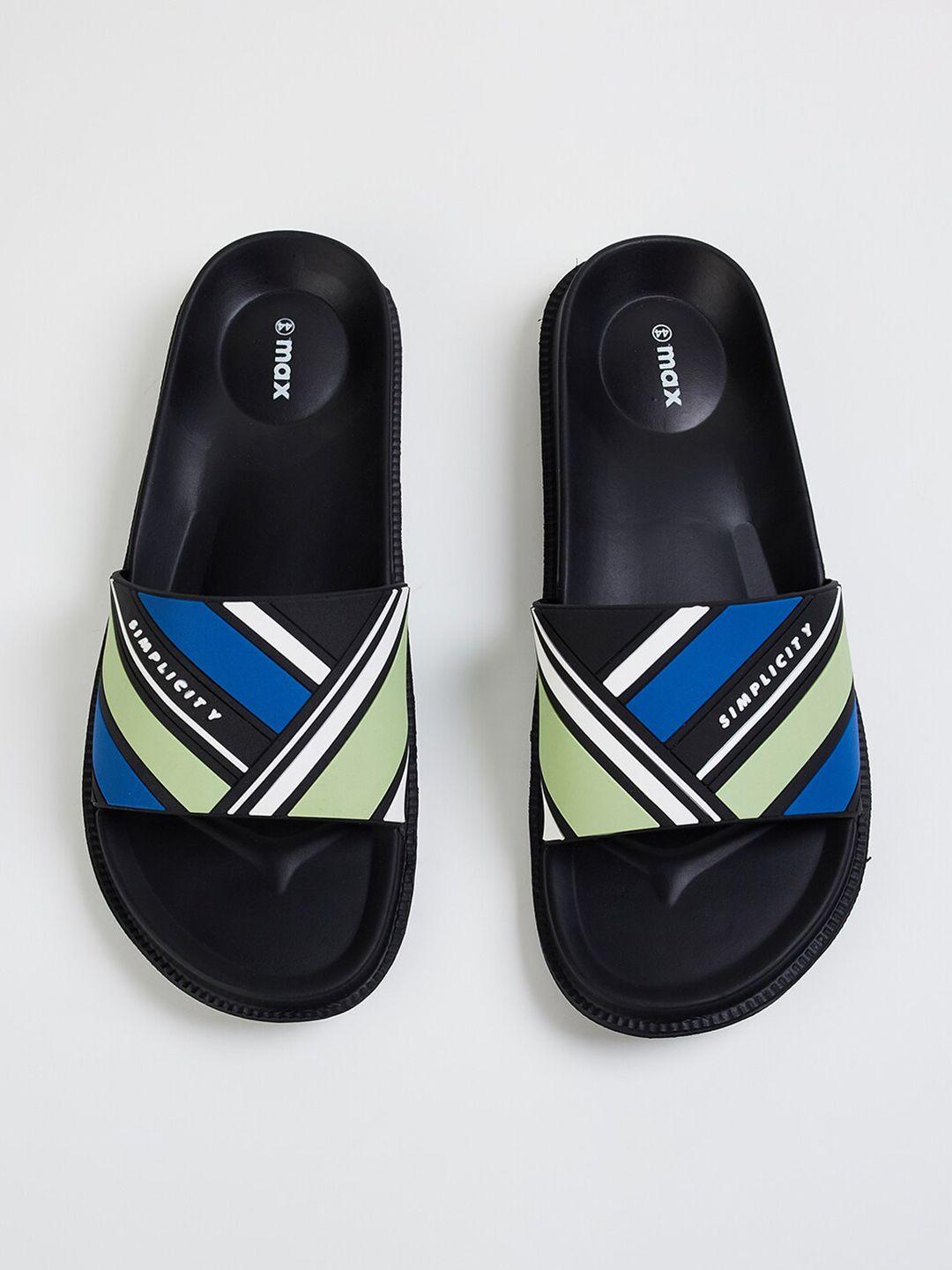 max men striped sliders