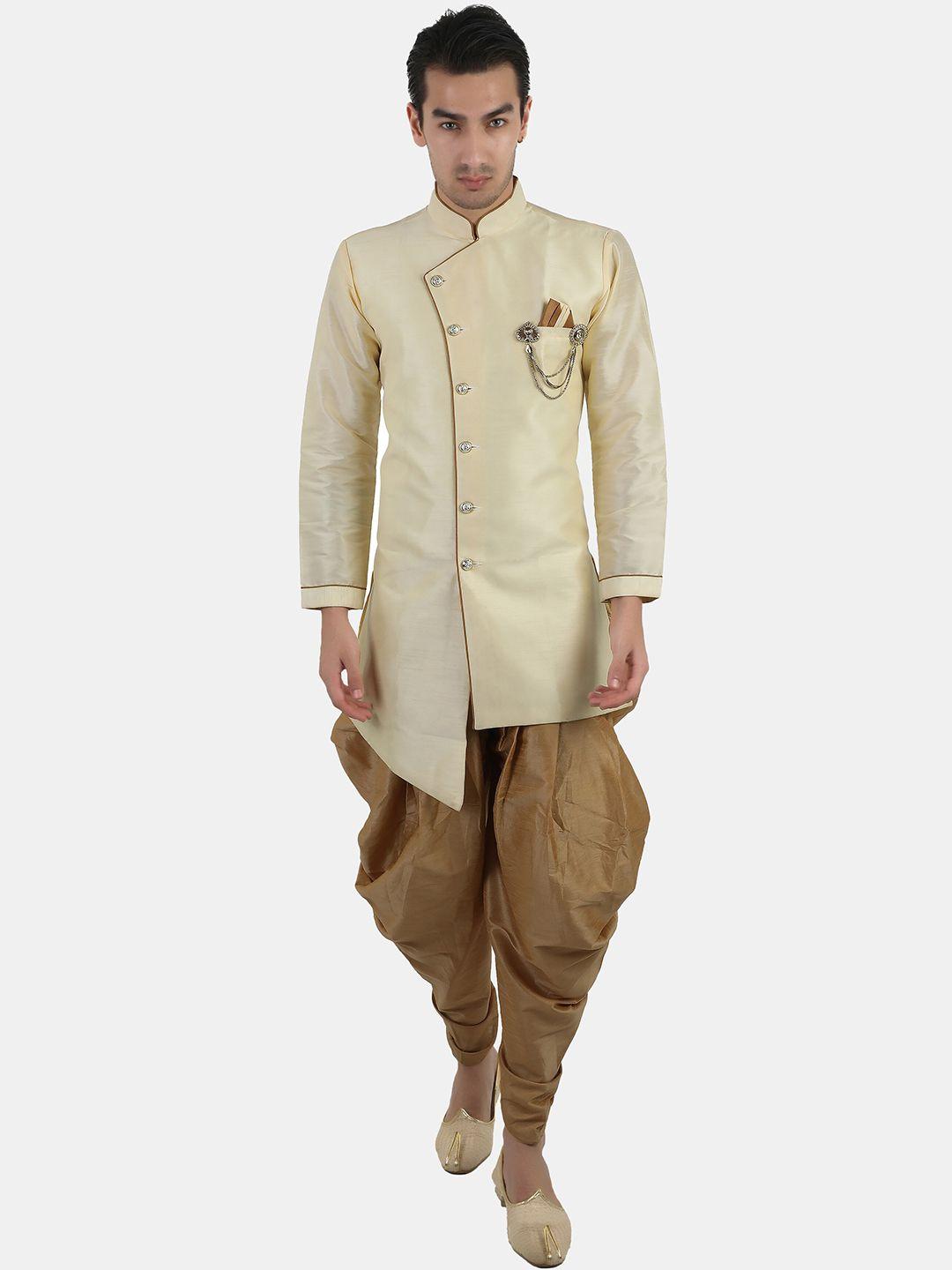 avaeta dupion silk sherwani with patiyala set