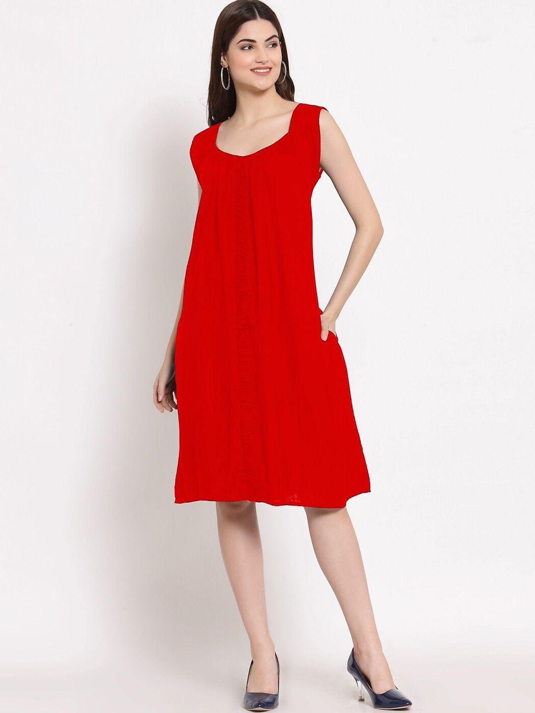 patrorna round neck sleeveless a-line dress