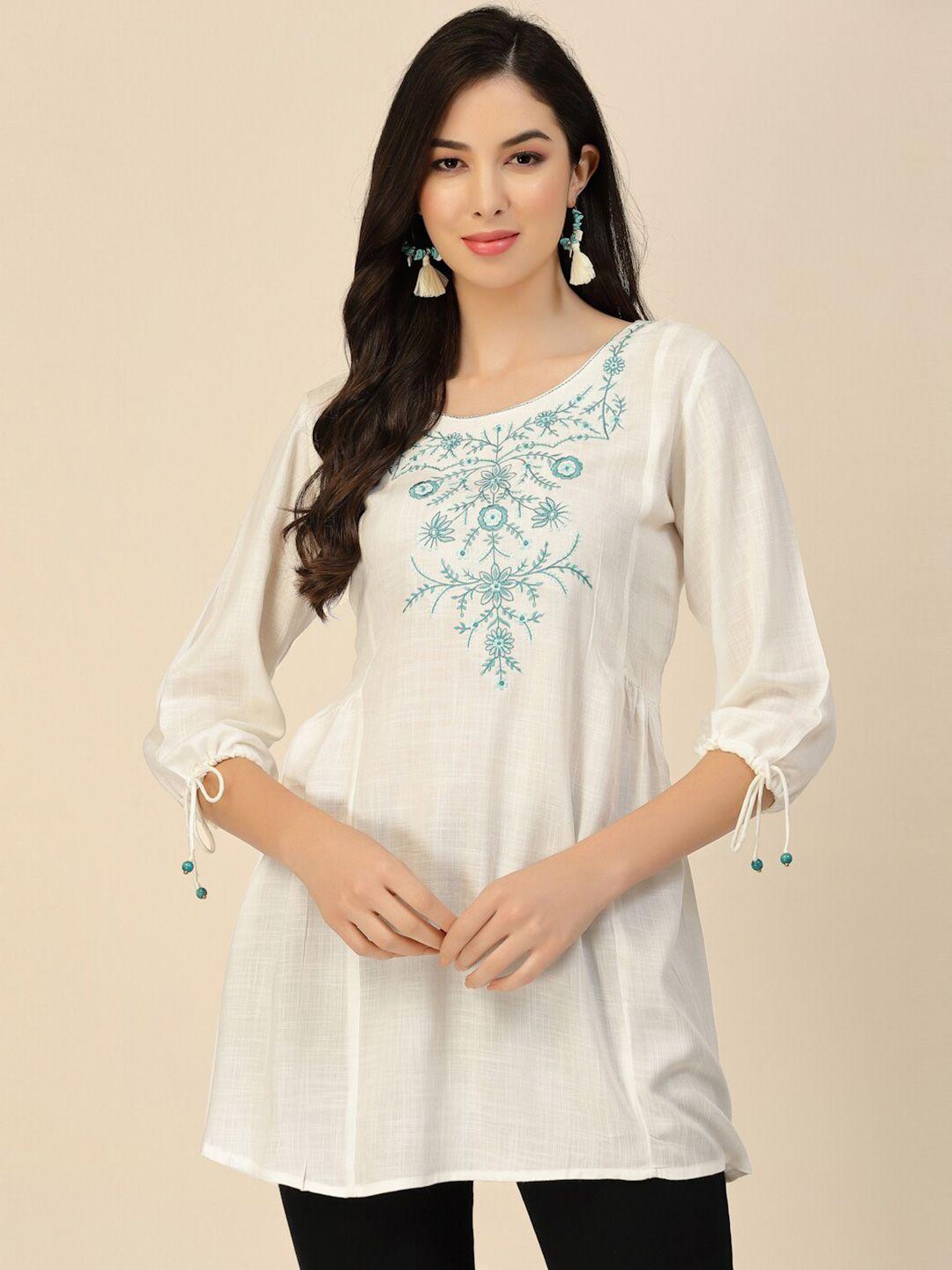 sangria embroidered straight kurti