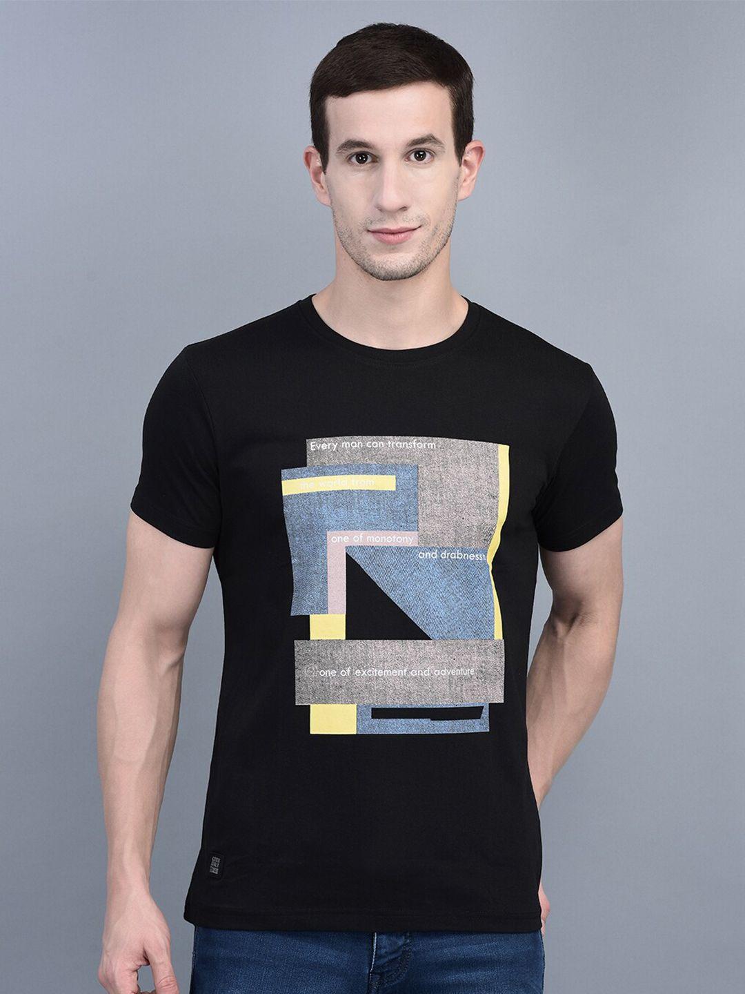 cobb men geometric printed cotton t-shirt