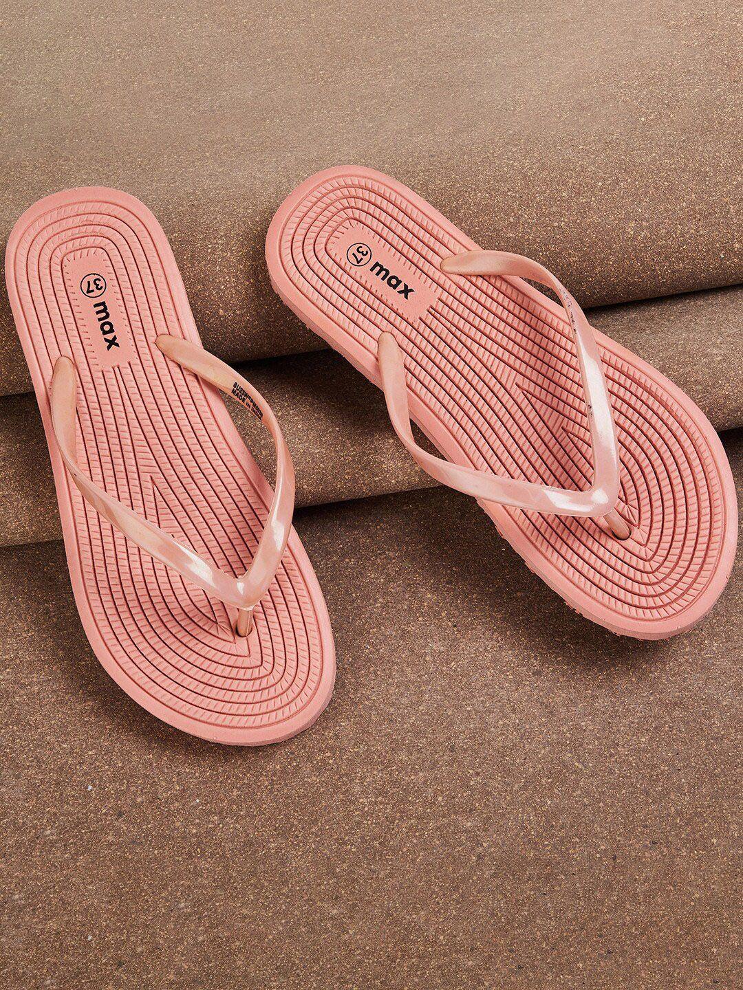 max women self design thong flip-flops