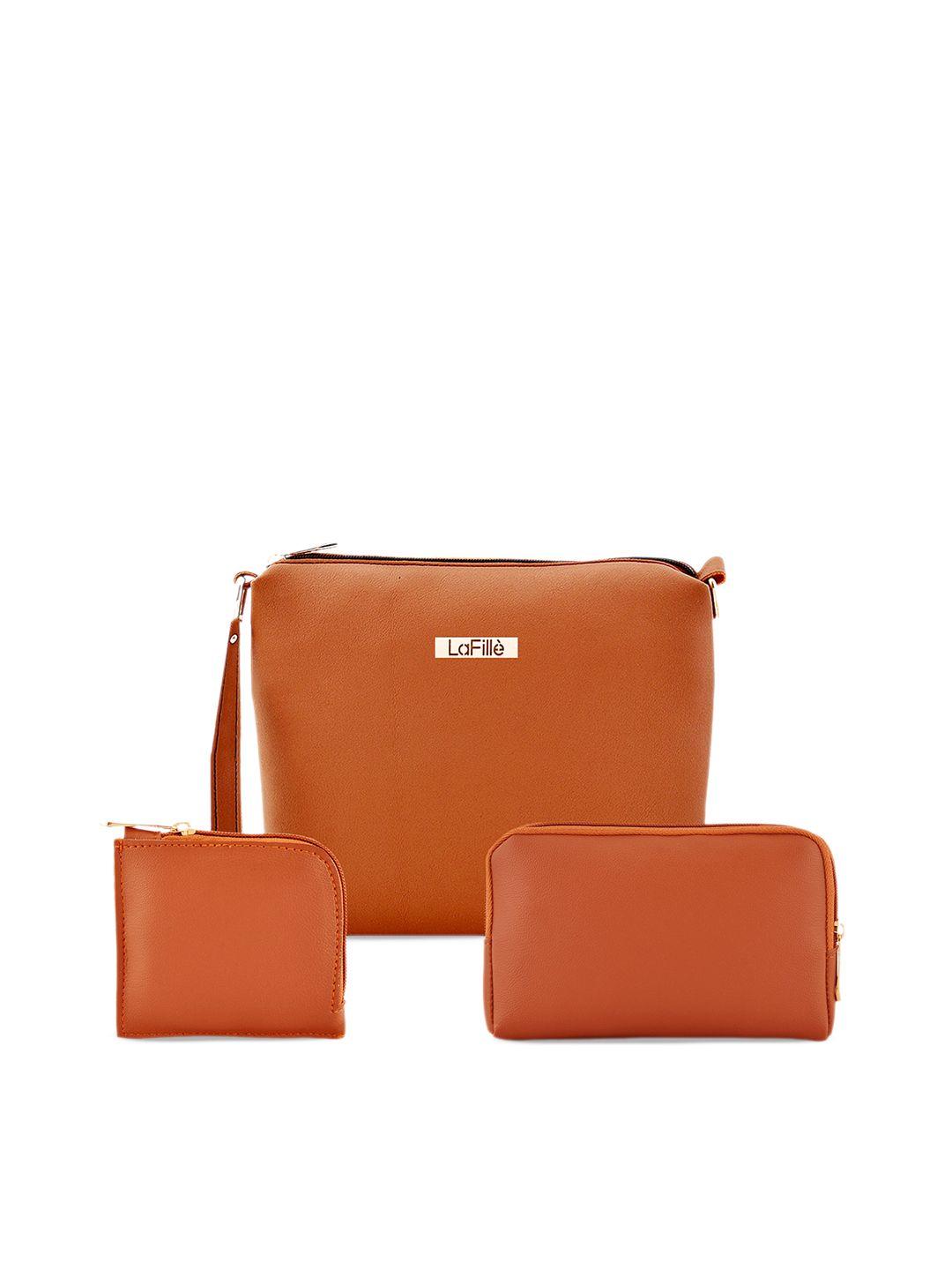 lafille set of 3 structured sling bag & wallets