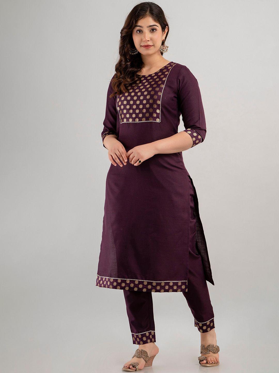 ckm women regular gotta patti kurta with trousers & dupatta