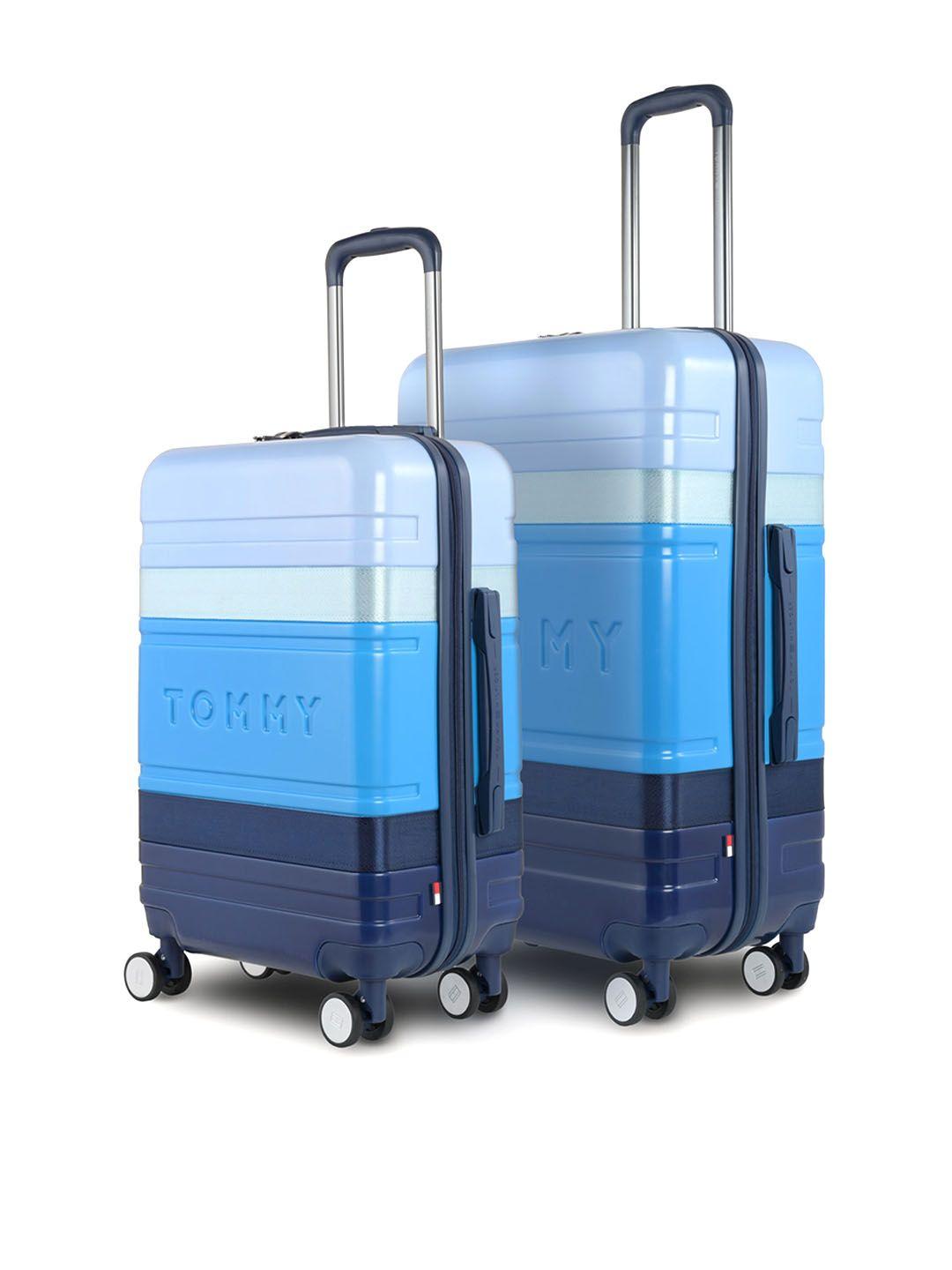 tommy hilfiger unisex set of 2 water resistant hard-sided cabin & medium trolley suitcase