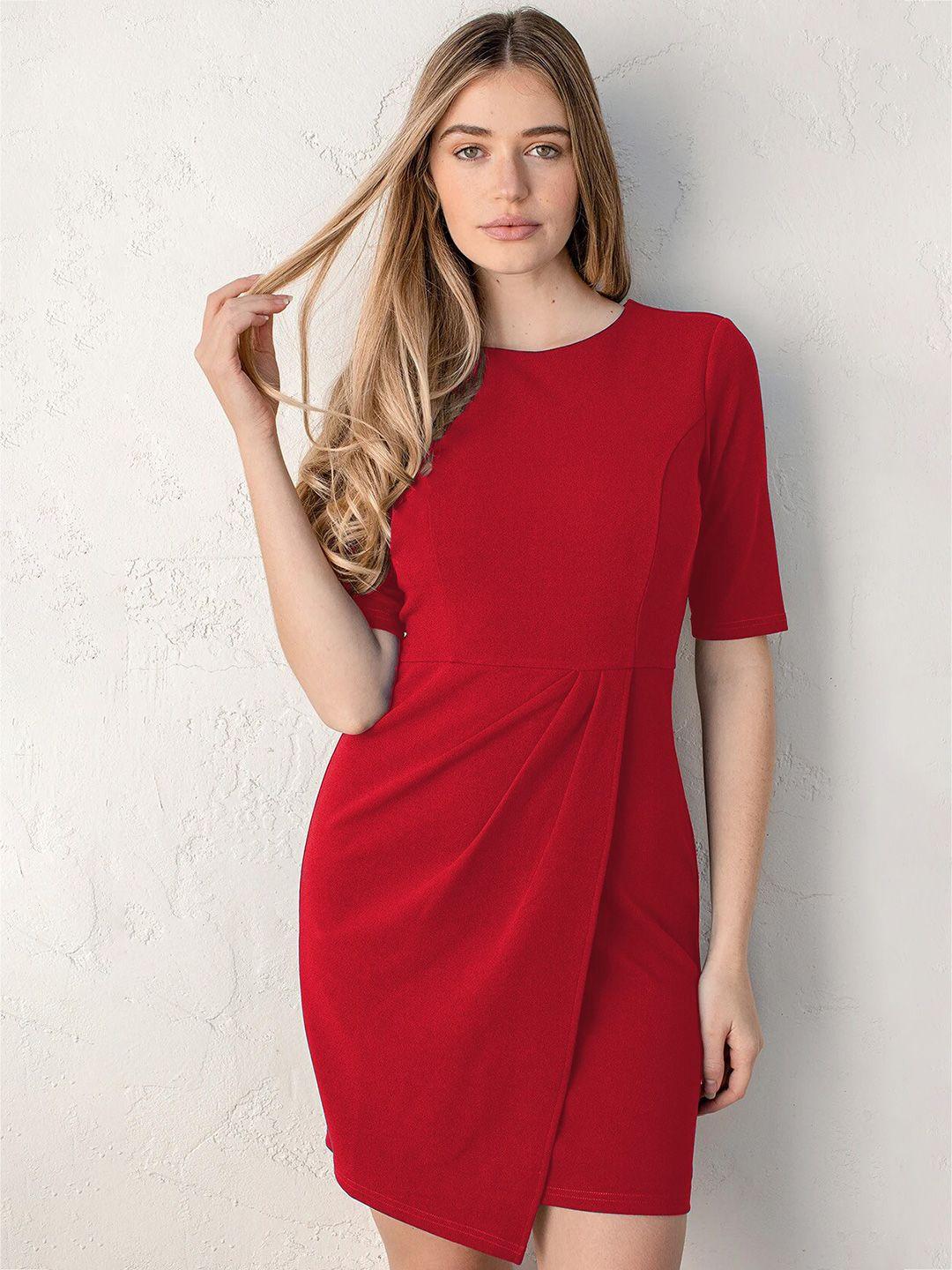 carlton london round neck sheath dress