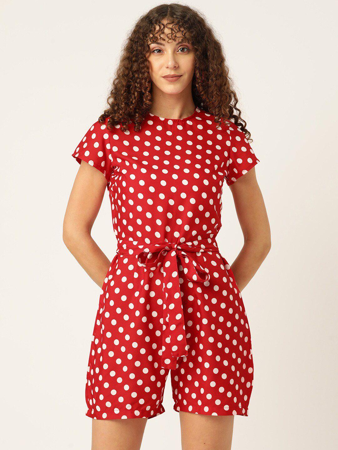 sirikit red & white printed jumpsuit