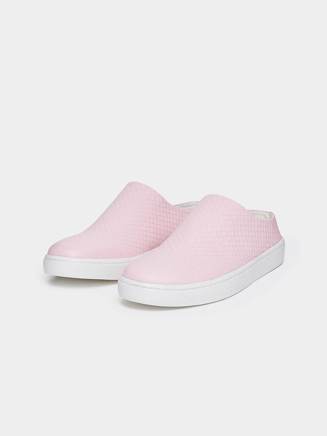 styli women pink slip-on sneakers