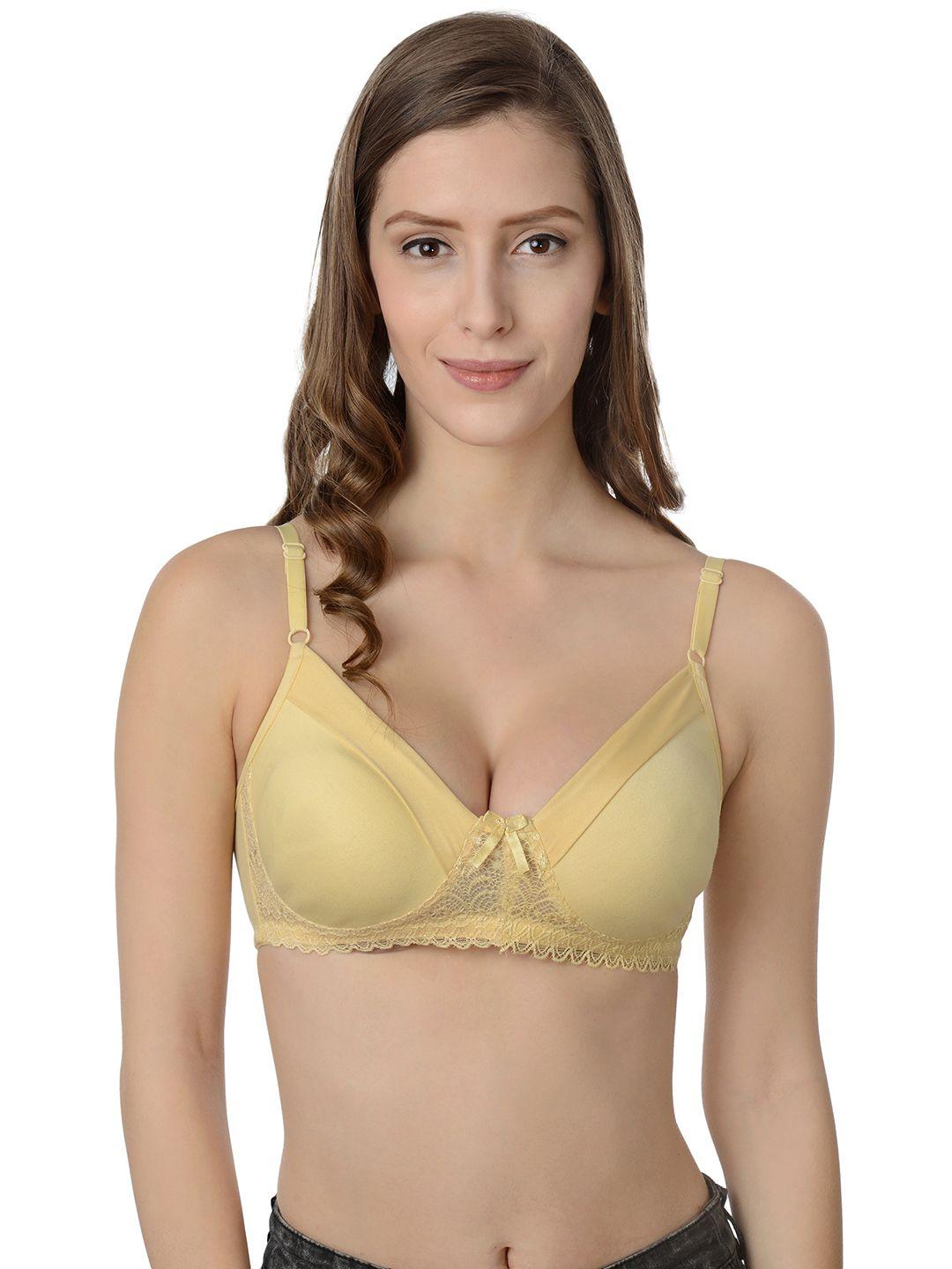 da intimo beige lace non-wired non padded t-shirt bra