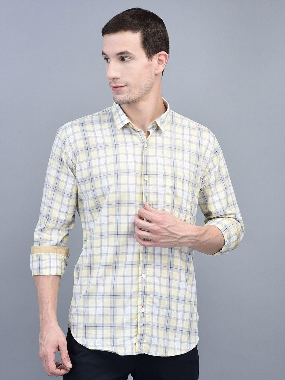 cobb slim fit checked cotton casual shirt