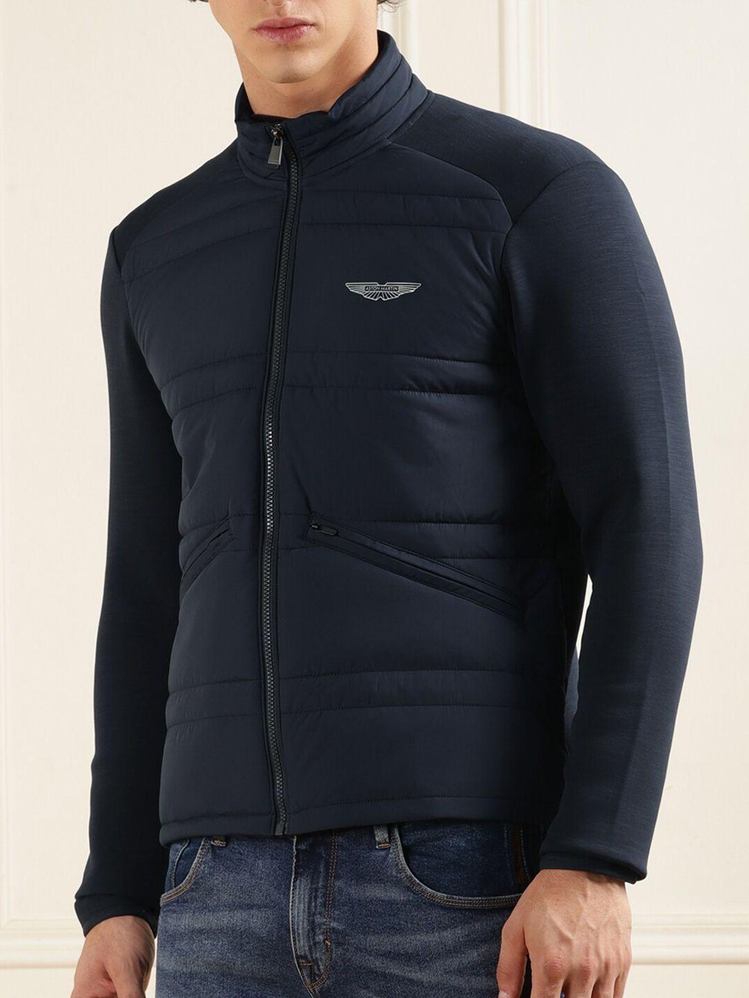 hackett london stand collar longline quilted jacket