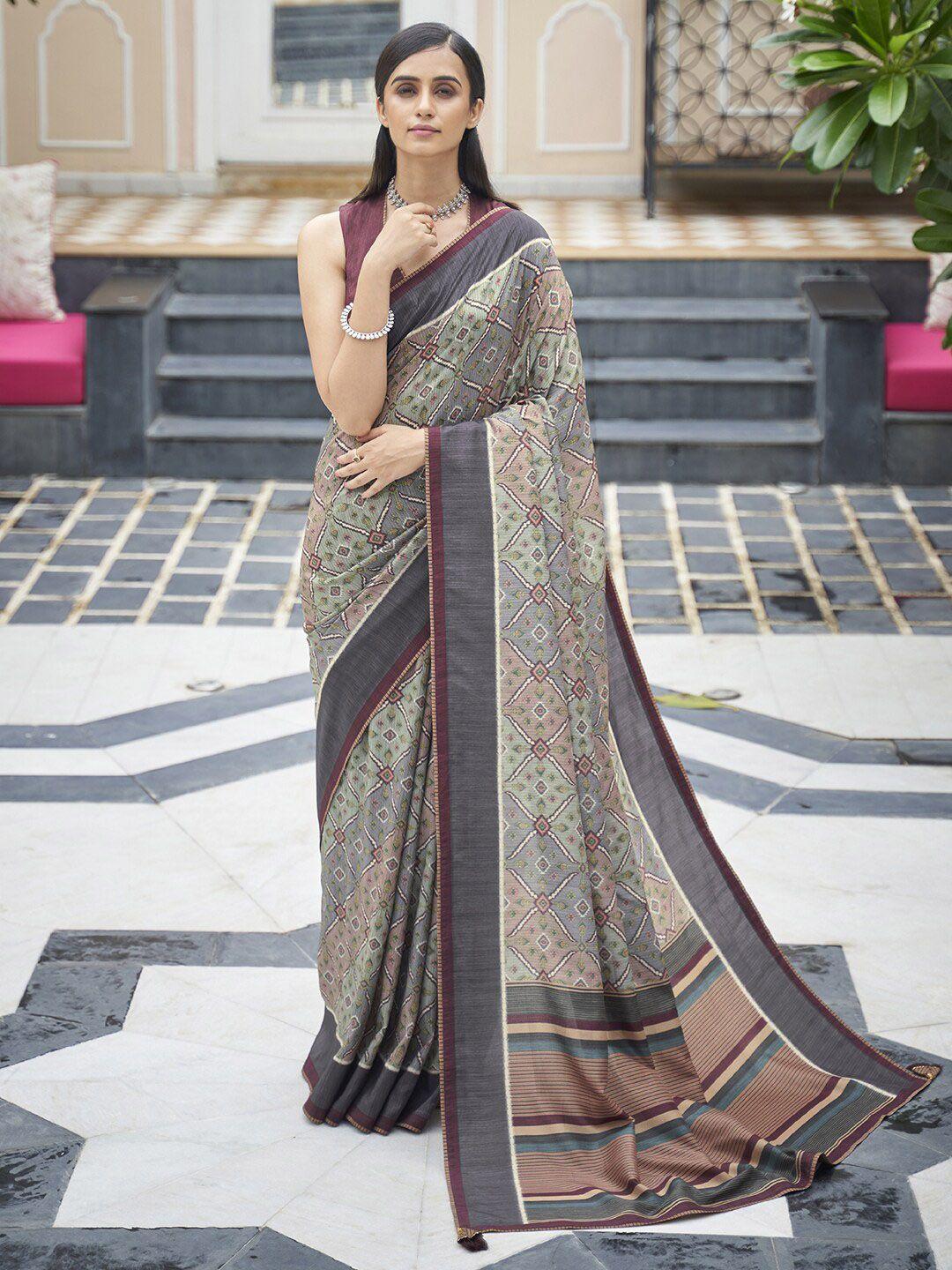 anouk ethnic motifs printed tussar saree