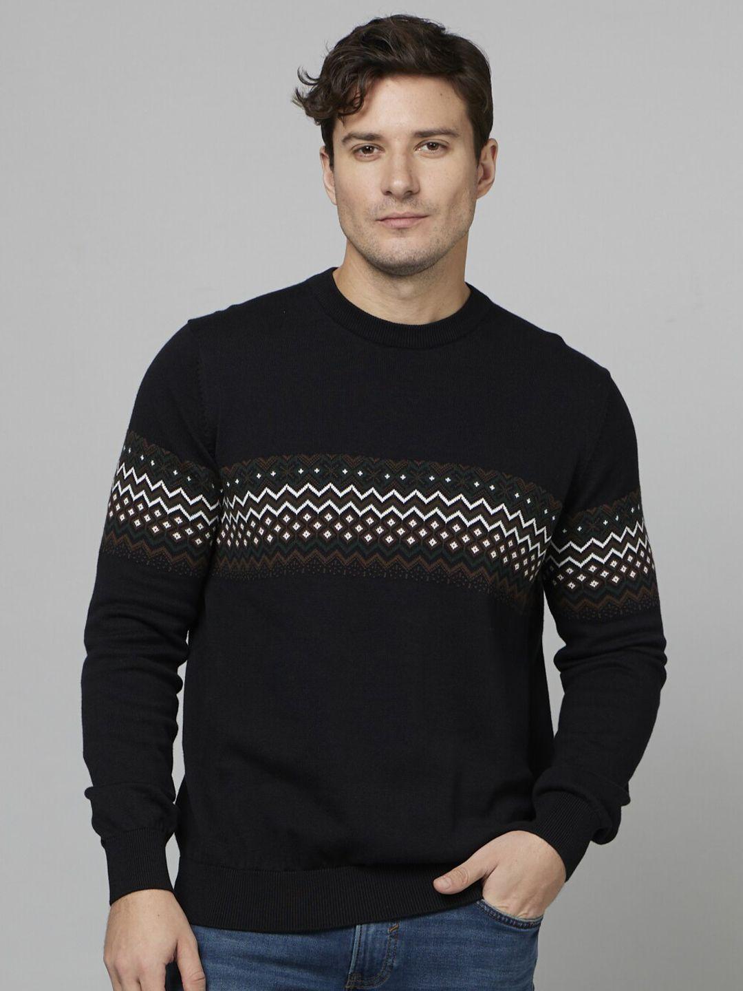 celio geometric printed cotton pullover