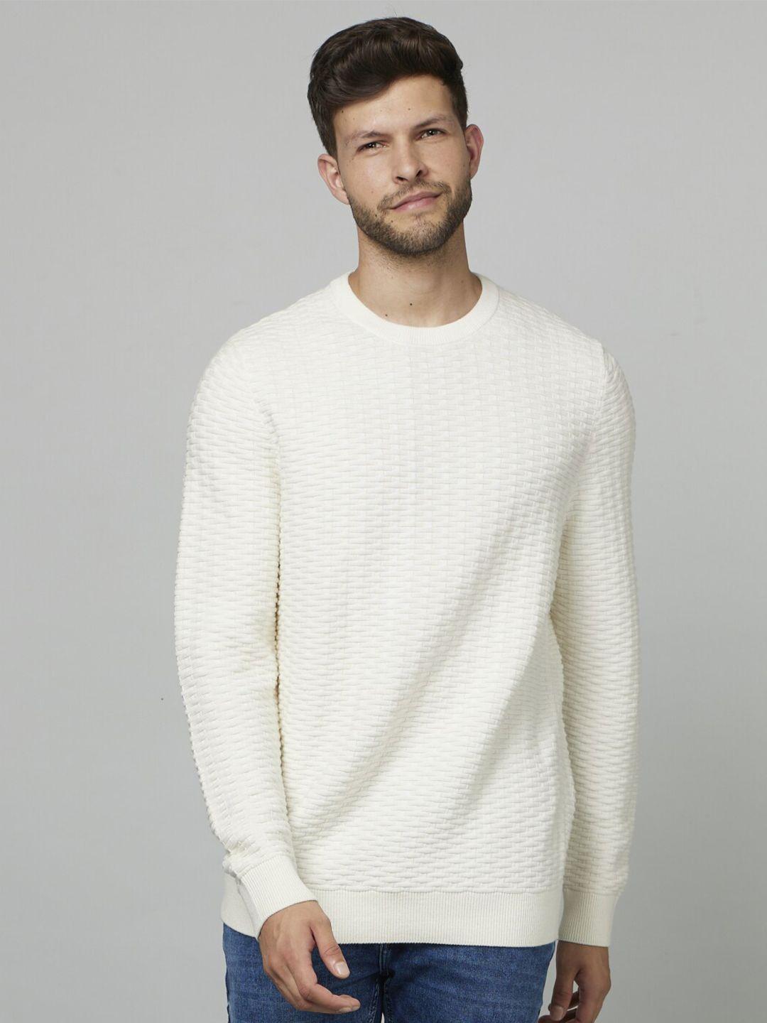 celio self design round neck cotton pullover