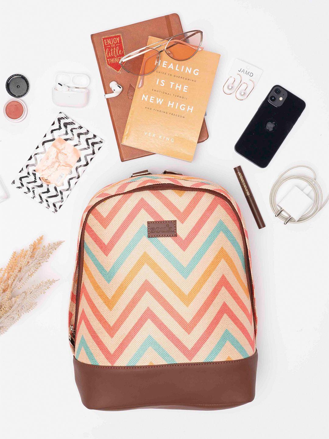 zouk geometric printed backpack