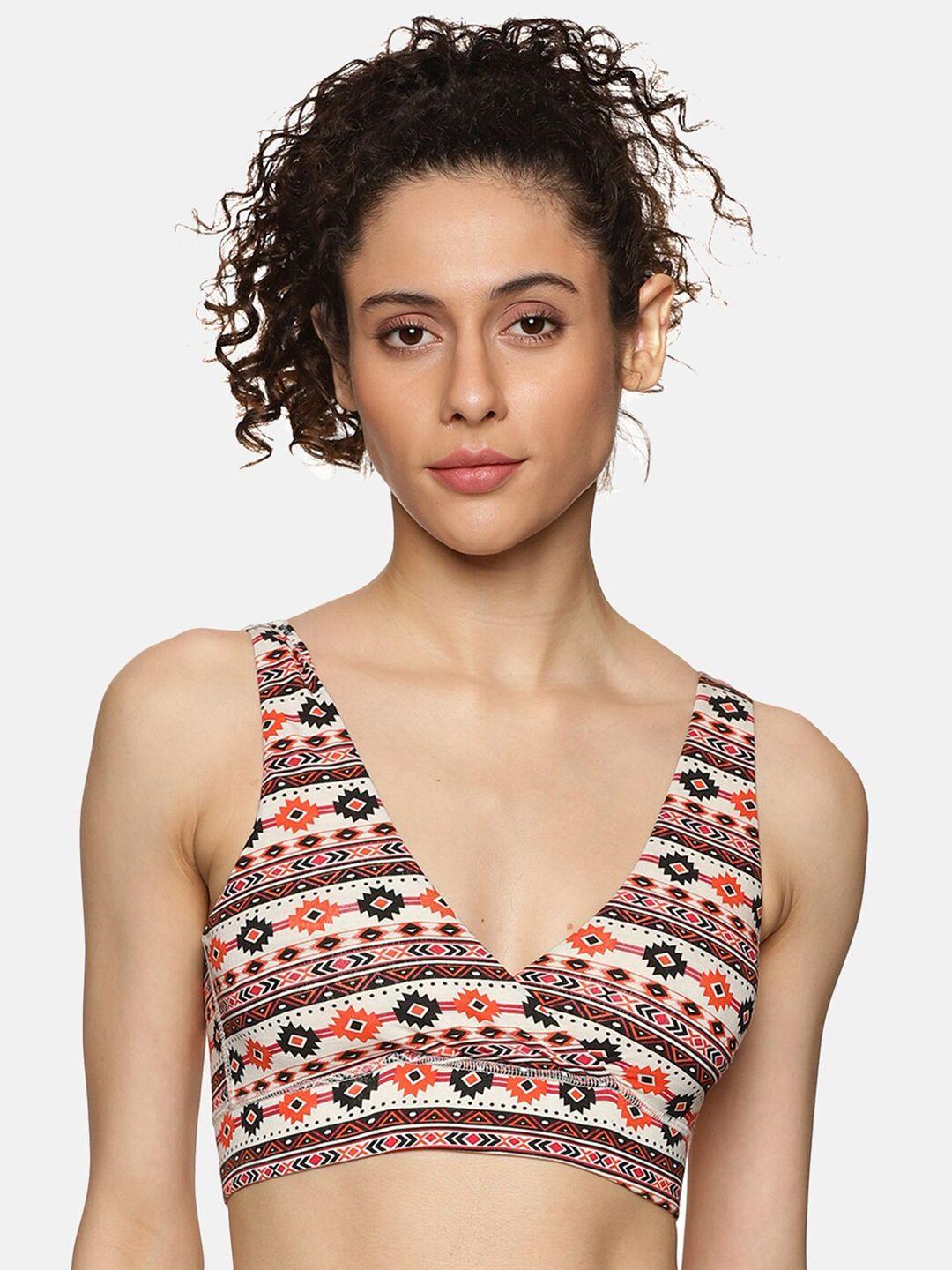 tailor & circus geometric printed non-wired lightly padded maternity bra anti-bacterial