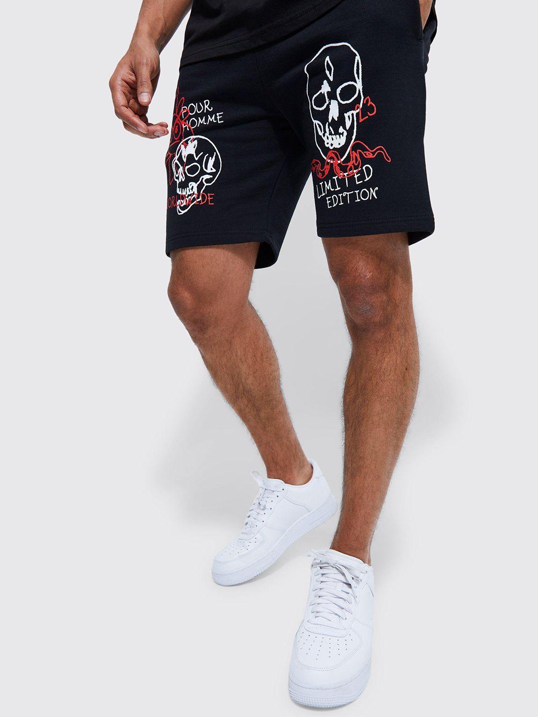 boohooman conversational printed shorts