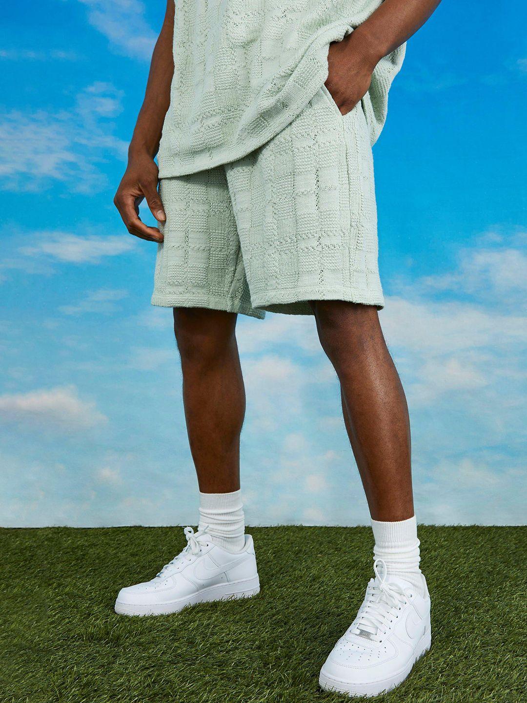 boohooman relaxed fit self-designed knitted shorts